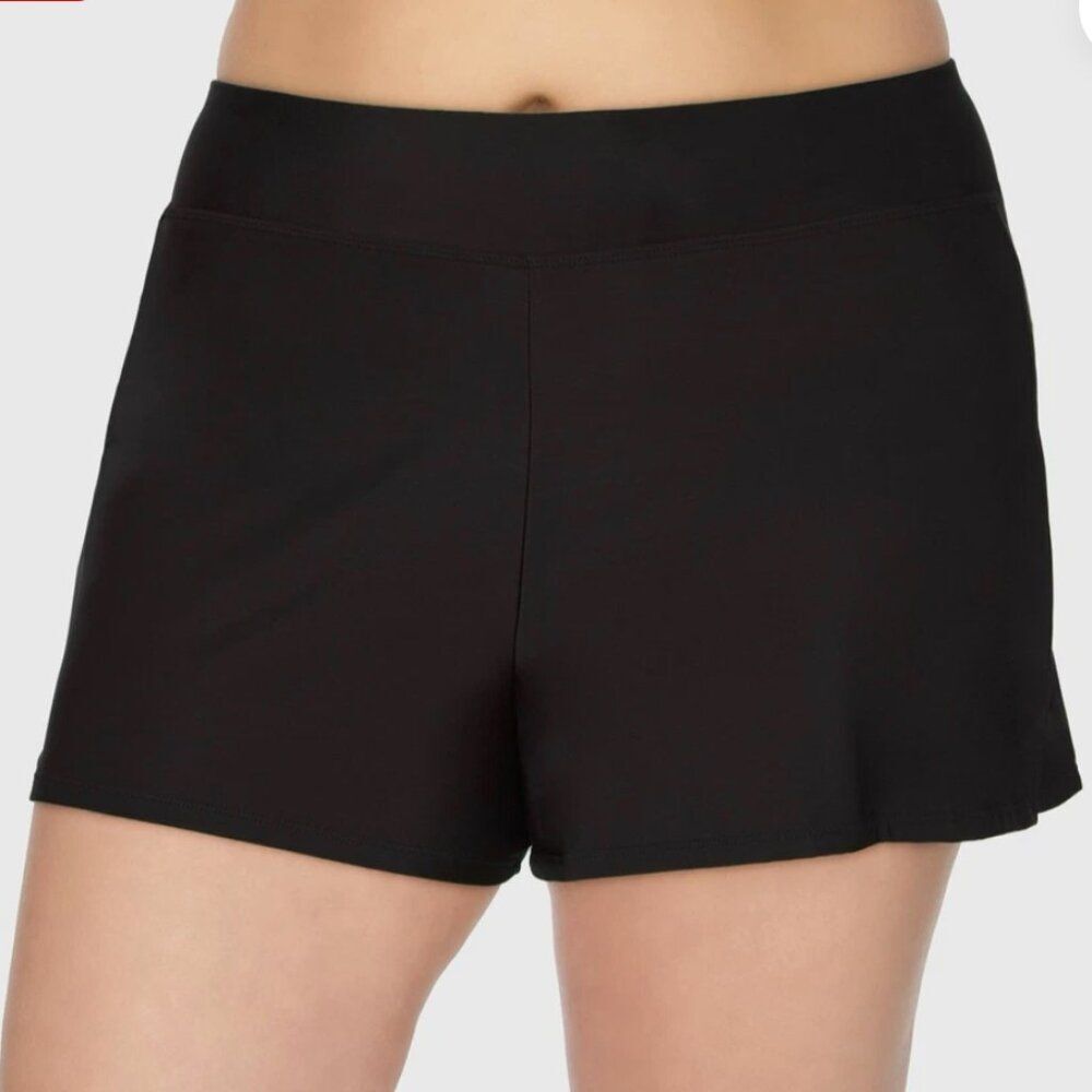 Swim Solutions Thigh Minimizer Black Swimwear Swim Boy Shorts Sizes 22W, 24W